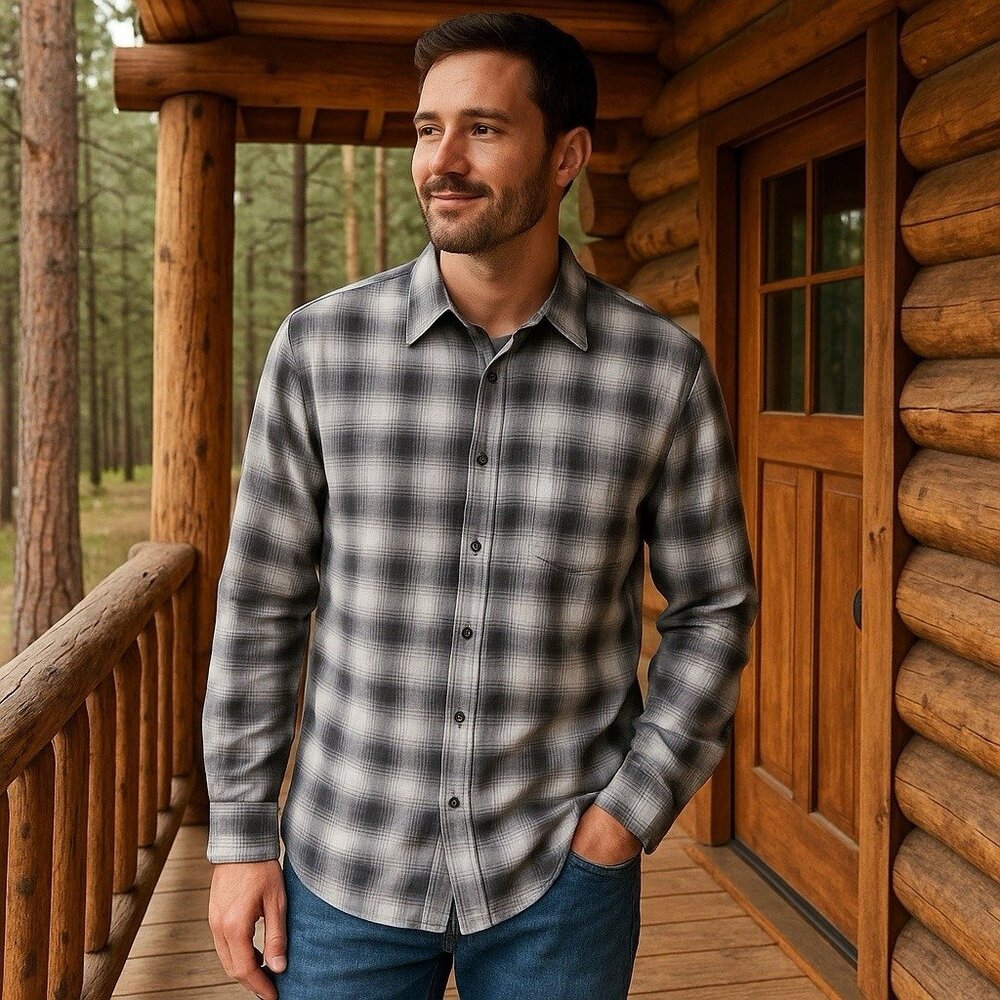 John Varvatos USA‎ Plaid Lightweight Button Down Capsule Holiday Cabincore L